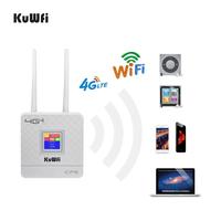 KuWfi 4G Karta SIM Router Wi-Fi CAT4 Bezprzewodowy router CPE 150 Mb / s 4G LTE FDD / TDD Odblokuj router z zewnętrznymi antenami WAN / LAN RJ45 3